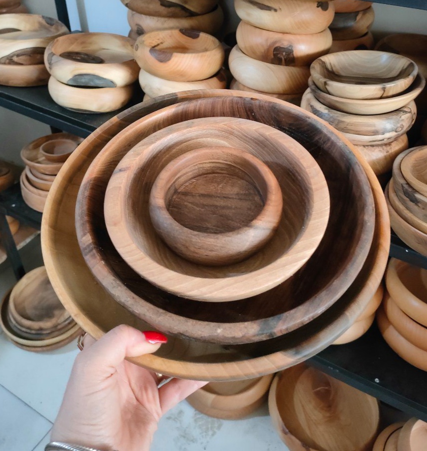 ست ۴ عددی کاسه چوب گردو کد ۲