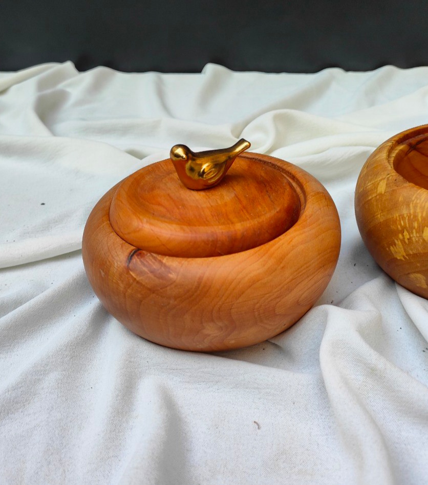 قندان چوبی درب گنجشکی