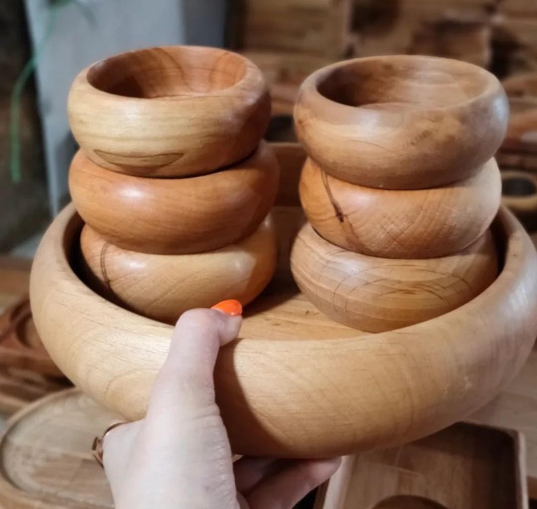 ست ۷ عددی کاسه چوبی