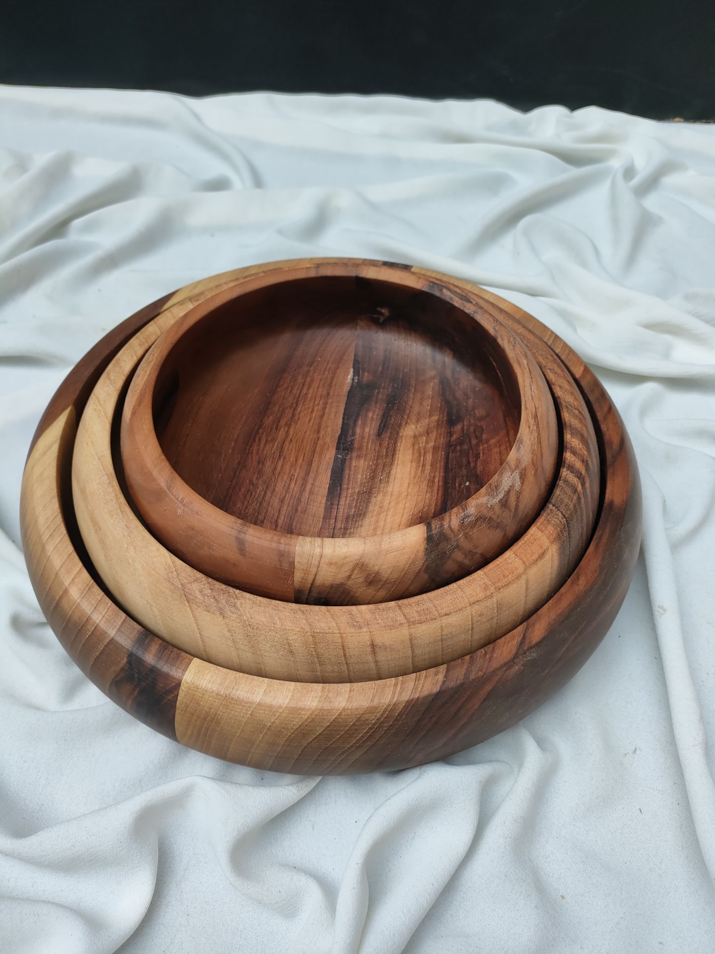 ست ۳ عددی کاسه چوب گردو