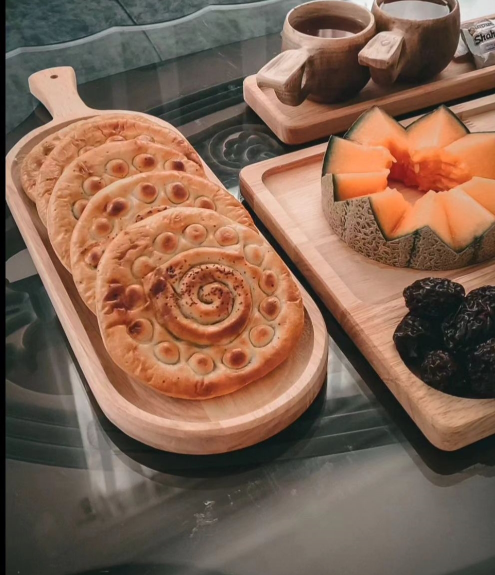 بیضی دسته دار چوبی سایز بزرگ